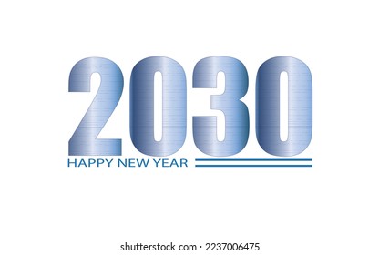 Happy New Year 2030 text design. Cover of business diary for 2030 with wishes.