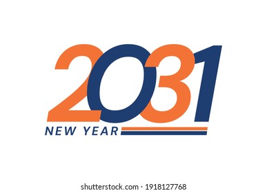 Happy New Year 2031 Logo Design Stock Vector (Royalty Free) 1918127768 ...