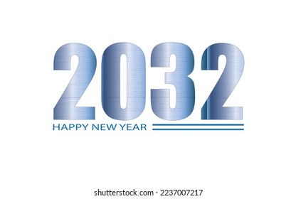 Happy New Year 2032 text design. Cover of business diary for 2032 with wishes. svg
