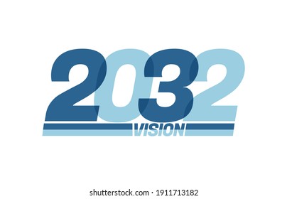Happy new year 2032. Typography logo 2032 vision, 2032 New Year banner svg