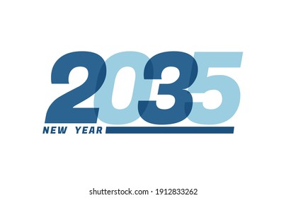 Happy New Year 2035. Happy New Year 2035 text design for Brochure design, card, banner