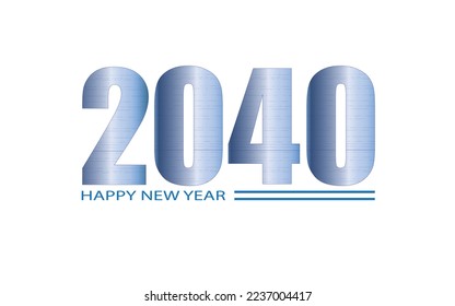 Happy New Year 2040 text design. Cover of business diary for 2040 with wishes.