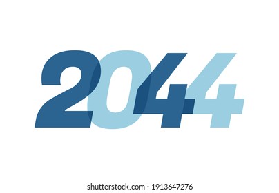 Happy New Year 2044 Text Design. 2044 Number logo design for Brochure design template, card, banner Isolated on white background. Vector illustration