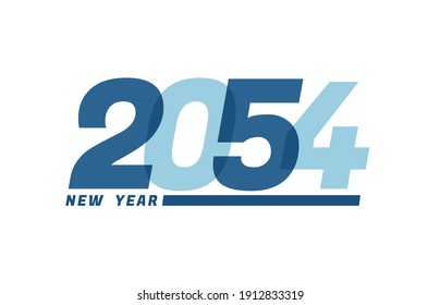 Happy New Year 2054. Happy New Year 2054 text design for Brochure design, card, banner