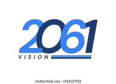 Happy New Year 2061. 2061 Vision Modern Design for Calendar, Greeting Cards, Invitations, Flyers or Prints