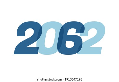 Happy New Year 2062 Text Design. 2062 Number logo design for Brochure design template, card, banner Isolated on white background. Vector illustration