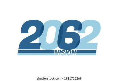 Happy new year 2062. Typography logo 2062 vision, 2062 New Year banner