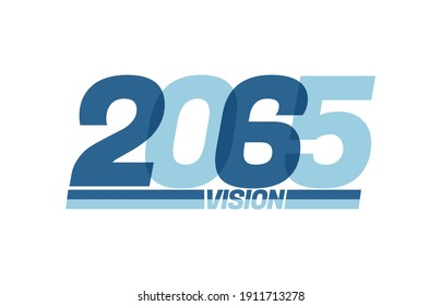Happy new year 2065. Typography logo 2065 vision, 2065 New Year banner