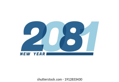 Happy New Year 2081. Happy New Year 2081 text design for Brochure design, card, banner