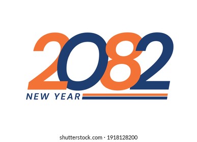 Happy New Year 2082 logo design, New Year 2082 text design isolated on white background