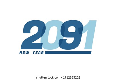 Feliz Año Nuevo 2091. Feliz Año Nuevo 2091 diseño de texto para diseño de folleto, tarjeta, banner