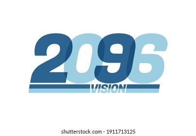 Happy new year 2096. Typography logo 2096 vision, 2096 New Year banner