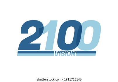 Happy new year 2100. Typography logo 2100 vision, 2100 New Year banner