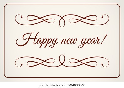 ?alligraphy Happy new year.