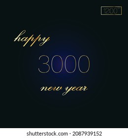 feliz año nuevo 3000 plantilla vectorial. Diseño para tarjetas de felicitación o impresión de banners