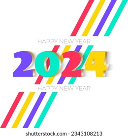 Happy new year 3d full color number