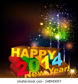 Happy New Year 3d message composition. Salute- vector isolated on black background