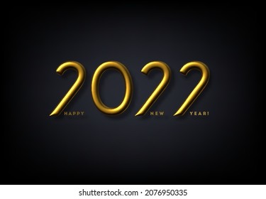 Happy New Year 3d realistic vector lettering illustration
