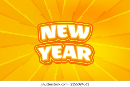 Happy new year 3d text effect design