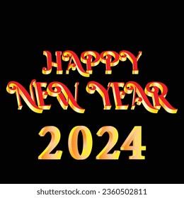 Feliz año nuevo icono de texto 3d para tu diseño gráfico, icono fácilmente editable para tu diseño gráfico, ilustración de arte vectorial
