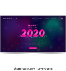 happy new year abstract background landing page design