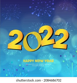 Happy New Year Abstract background with fireworks. 2022 New Year