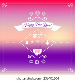 Happy New Year abstract background with best greetings and with decorative elements