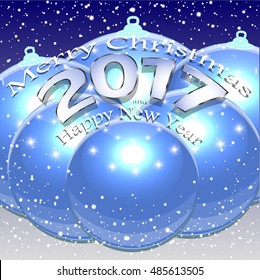 Happy New Year Abstract colorful abstraction background ball blue