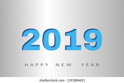 happy new year, abstract design 3d,2019 vector illustration