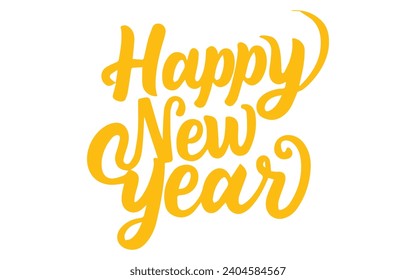 Happy New Year abstract hand drawn creative calligraphy vector design