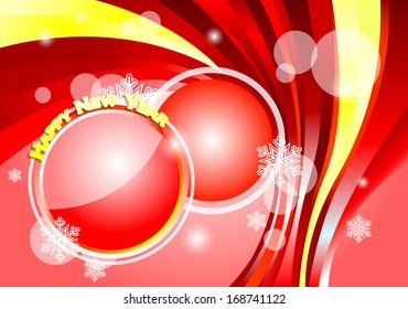 Happy New Year abstract red stripes