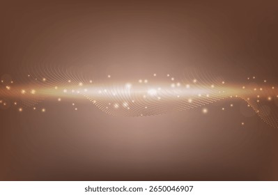 Happy New Year Abstract shiny Gold glitter wave with Bokeh design element. Vector Golden Glitter Wavy Lines. Gold wave. Luxury Christmas, New Year, Anniversary, Award Background