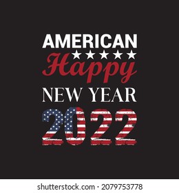Happy New year America 2022 Vector design.