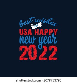 Happy New year America 2022 Vector design.