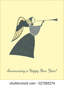 Happy New Year Angel Card
