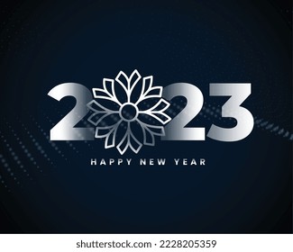 happy new year artistic background with 2023 sliver text vector 