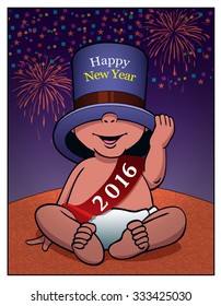 Happy New Year / A baby celebrates the new year.