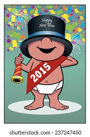 Happy New Year / A baby rings in the new year.