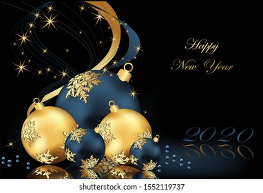 Happy new year bacground gold and blue