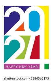 Happy-Neujahr-Hintergrund mit abstraktem, mehrfarbigem Design