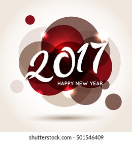 Happy New Year Background with abstract ball for greetings cards, poster, banner. Vector illustration.