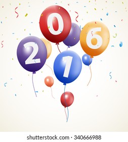 Happy new year background with balloon