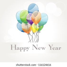 Happy New Year Background with Balloons