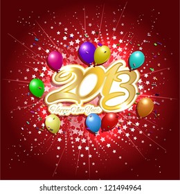 Feliz Año Nuevo con globos