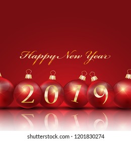 Happy New Year background with baubles design