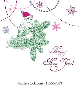 Happy New Year Background with bird and beads