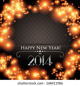 Happy New Year background with blurred flickering lights illustration