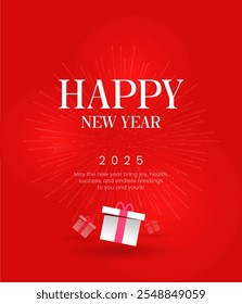 Happy New Year Hintergrundfeier mit Neujahrstext