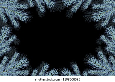 Happy new year background with Christmas trees branches