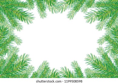 Happy new year background with Christmas trees branches